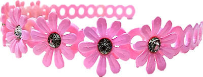 

Proplady Partywear Stylish Rhinestone Stud Princess Floral Tiara-Style Hair Band for Girls & Women|Wedding Hair Accessories|Designer Hair Band, Head Band, Hair Accessory Set(Pink)