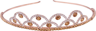 

AccessHer Wedding Collection, Party wear Rhinestone Studded Golden Metal Hair Band Crown Hair Band(Multicolor)
