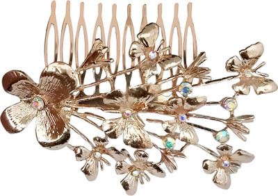

Jewelmaze Gold Plated Austrian Stone Hair Brooch-1502068 Hair Accessory Set(Gold)