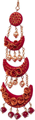 

BellaYou HANDMADE POLYMER CLAY BRIDAL RED ROSE PASSA Hair Accessory Set(Red, Maroon, Gold)