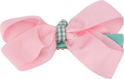 

NeedyBee Imported Ribbon Bow Clip for Baby Girls Made in Korea Hair Clip(Pink)