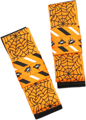 

NeedyBee Orange and Black Haloween Print Bow Clip for Baby Girls Hair Clip(Orange)