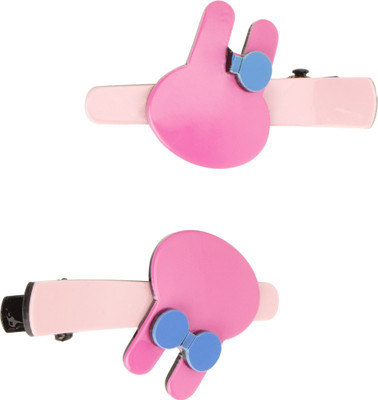 

NeedyBee Imported 2 Pc Bunny Rabbit Alligator Clips for Newborn and Baby Girls Hair Clip(Pink)