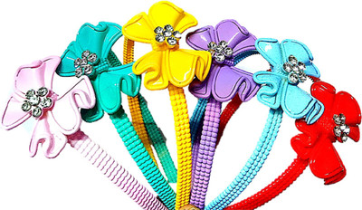 

Proplady Partywear Stylish (Pack of 6) Rhinestone Stud Bow Hair Band for Girls & Women|Wedding Hair Accessories|Designer Hair Band, Head Band, Hair Accessory Set(Multicolor)