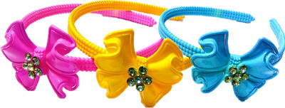 

Proplady Partywear Stylish (Pack of 3) Rhinestone Stud Bow Hair Band for Girls & Women|Wedding Hair Accessories|Designer Hair Band, Head Band, Hair Accessory Set(Multicolor)