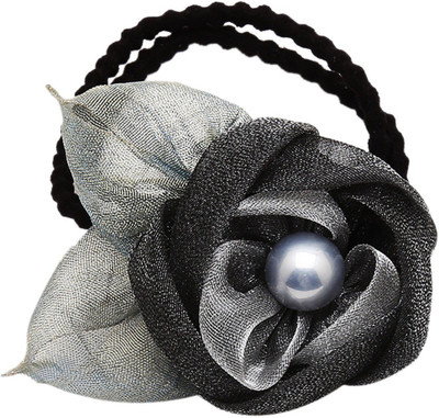 

Sanjog Black Colour Flower Rubber Band/Polytail Band For Girls/Women Hair Band(Black)