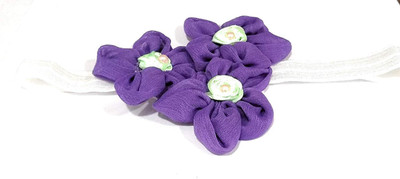 

NeedyBee Blue and White Baby Headband with Flowers Head Band(Blue)