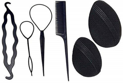 

BOXO Wedding Use Hair Accessories Combo Of Hair Bun Maker Tool And Hair Puff Volumizer for Women & Girls, Black Hair Accessory Set(Black)