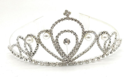 

Satyam Kraft Designer Party Wear Hair Accessories Silver Tiara For Women's And Girl's Crown / Hairband / Tiara Hair Band, Head Band, Hair Band(Multicolor)