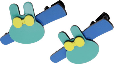 

NeedyBee Imported 2 Pc Bunny Rabbit Alligator Clips for Newborn and Baby Girls Hair Clip(Blue)