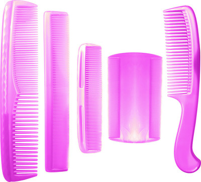 

Bueno Professional Hair Comb Styling Tool For Women, Hair Dressing Combs For Girls And Boys, Set Of 5