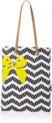 

Kanvas Katha Tote(White, Black), Black;white