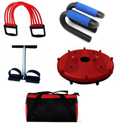

Skyfitness Chest Expander, Pushup Bar, Tummy Trimmer,Twister Disc with Gym Bag Gym & Fitness Kit