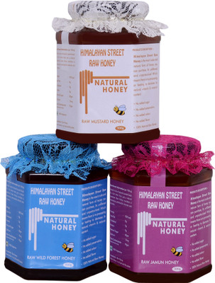 

himalayan street raw honey 100% NATURAL UNPROCESSED RAW JAMUN & WILD FOREST & MUSTARD HONEY 500 gm X 3 PACK(1500 g)
