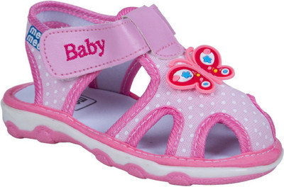 

MeeMee Girls Velcro Flats(Pink, Light pink
