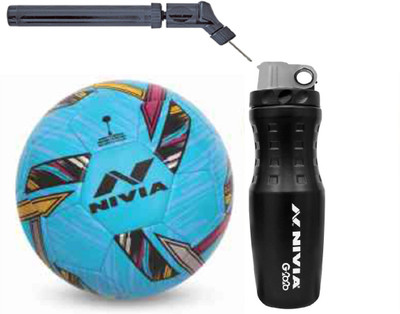 

Nivia Revolvo Blue Football With G2020 Sipper And Double action Pump Kit Football Kit