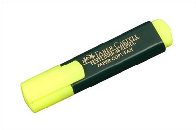 FABER-CASTELL TexLiner Classic 10 Super-Fluorescent HighLighters 5mm,2mm,1mm(Set of 10, Yellow)