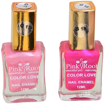 

Pink Root GLOSSY NAIL PAINTS G-NO.17-18 MULTI(Pack of 2)