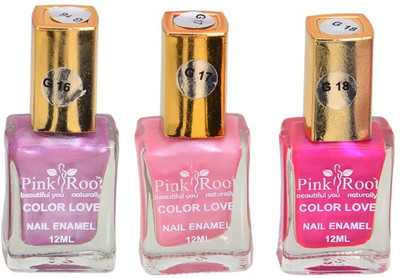 

Pink Root GLOSSY NAIL PAINTS G-NO.16-17-18 MULTI(Pack of 3)