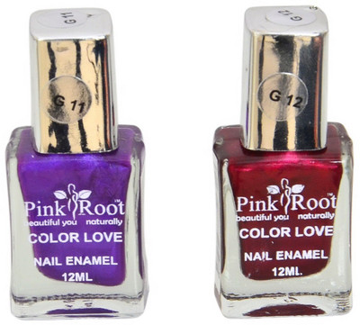 

Pink Root GLOSSY NAIL PAINTS G-NO.11-12 MULTI(Pack of 2)