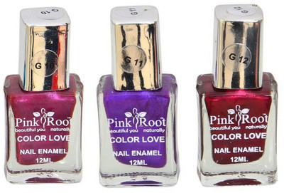 

Pink Root GLOSSY NAIL PAINTS G-NO.10-11-12 MULTI(Pack of 3)
