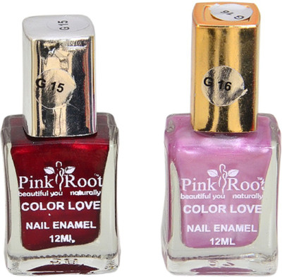 

Pink Root GLOSSY NAIL PAINTS G-NO.15-16 MULTI(Pack of 2)