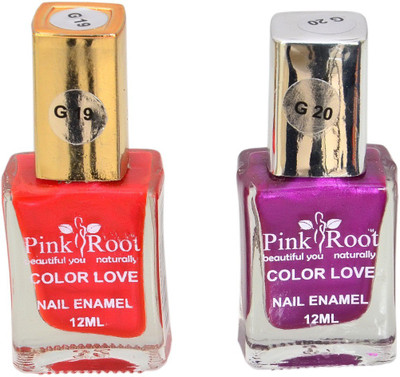 

Pink Root GLOSSY NAIL PAINTS G-NO.19-20 MULTI(Pack of 2)