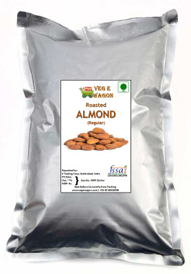 

Veg E Wagon Roasted Salted Almonds Regular 1Kg Vacuum Packed Almonds(1 kg, Vacuum Pack)