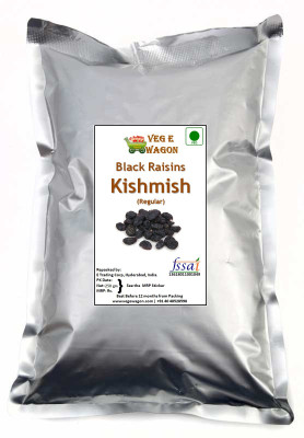 

Veg E Wagon Black Kishmish (Raisins) Regular 250 gm Raisins(250 g, Vacuum Pack)