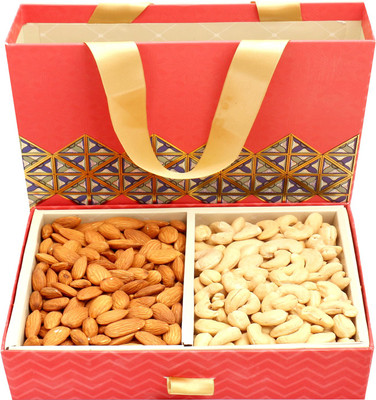 

Ghasitaram Gifts Dryfruits-2 Part Almonds Cashews Bag Box 300 gms(300 g, Vacuum Pack)