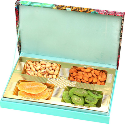 

Ghasitaram Gifts Dryfruits-Festive Wooden Assorted Dryfruit Box 400 gms(400 g, Vacuum Pack)