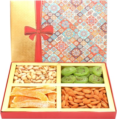 Ghasitaram Gifts Dryfruits-Printed Bow Assorted Dryfruit Box 400 gms(5 x 80 g)