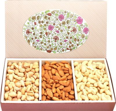 

Ghasitaram Gifts Dryfruits-3 Part Eco Cashew Almonds Pistachio Box 450 gms(450 g, Vacuum Pack)