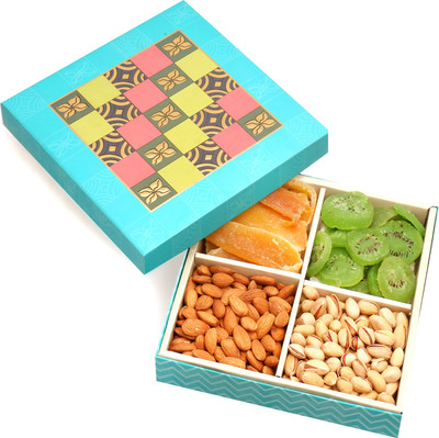 

Ghasitaram Gifts Dryfruits-Blue Colourful Assorted Dryfruit Box 400 gms(400 g, Vacuum Pack)