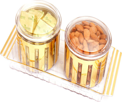 

Ghasitaram Gifts Dryfruits-Revlone Set of 2 Almonds, Chocolates Air Tight Containers(300 g, Vacuum Pack)
