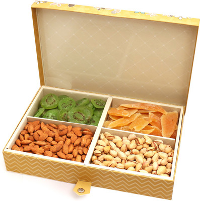 

Ghasitaram Gifts Dryfruits-Gold 4 Print Assorted Dryfruit Box 1000 gms(1000 g, Vacuum Pack)
