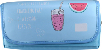 Saamarth Impex Student Slogan Art Canvas Pencil Box(Set of 1, Blue)