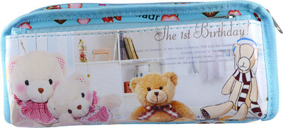 

Saamarth Impex Cartoon Bear Art Canvas Pencil Box(Set of 1, Blue)