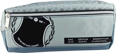 

Saamarth Impex Student XOXO Art Canvas Pencil Box(Set of 1, Grey)