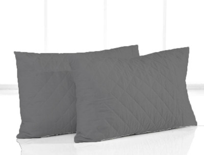 Linenovation Quilted Microfibre Filled Flap Euro Size Pillow Protector(2, Grey)