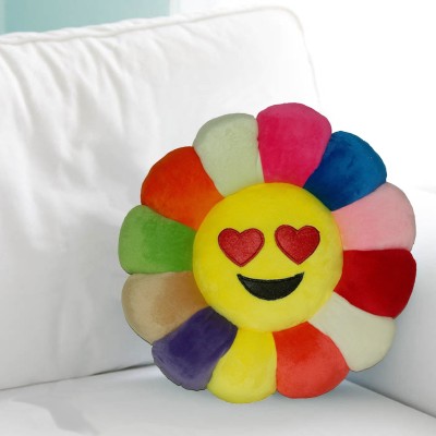 KUBER INDUSTRIES Down & Feather Smiley Cushion Pack of 1(Multicolor)