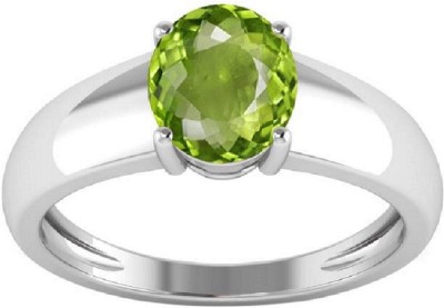 Jaipur Gemstone Peridote Ring With Natural Certified Stone Peridot Silver Plated Ring