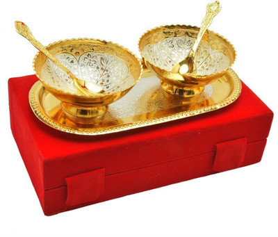 

ME&YOU Special Standerd Red box Packing is Used For Dry Fruit Birthday Gift Diwali Gift Bowl Spoon Tray Serving Set(Pack of 5)