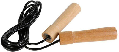 

QUINERGYS ™ JUMPING ROPE WITH WOODEN HANDLE GRIP FOR WARM-UP Speed Skipping Rope(Brown, Length: 320 cm), Multicolor-575