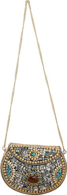 

Quirky Miss Women Evening/Party Multicolor Metal Sling Bag
