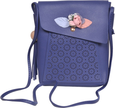 

Blossom Girls Casual Blue PU Sling Bag