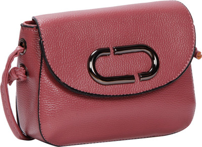 

Bagkok Women Casual Pink PU Sling Bag