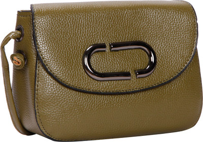 

Bagkok Women Casual Green PU Sling Bag