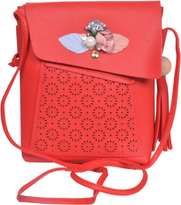 

Blossom Girls Casual Red PU Sling Bag