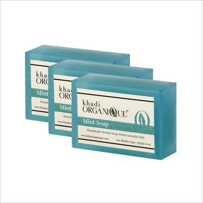 

Khadi organique Handmade Soap Pure Mint(125 g, Pack of 3)
